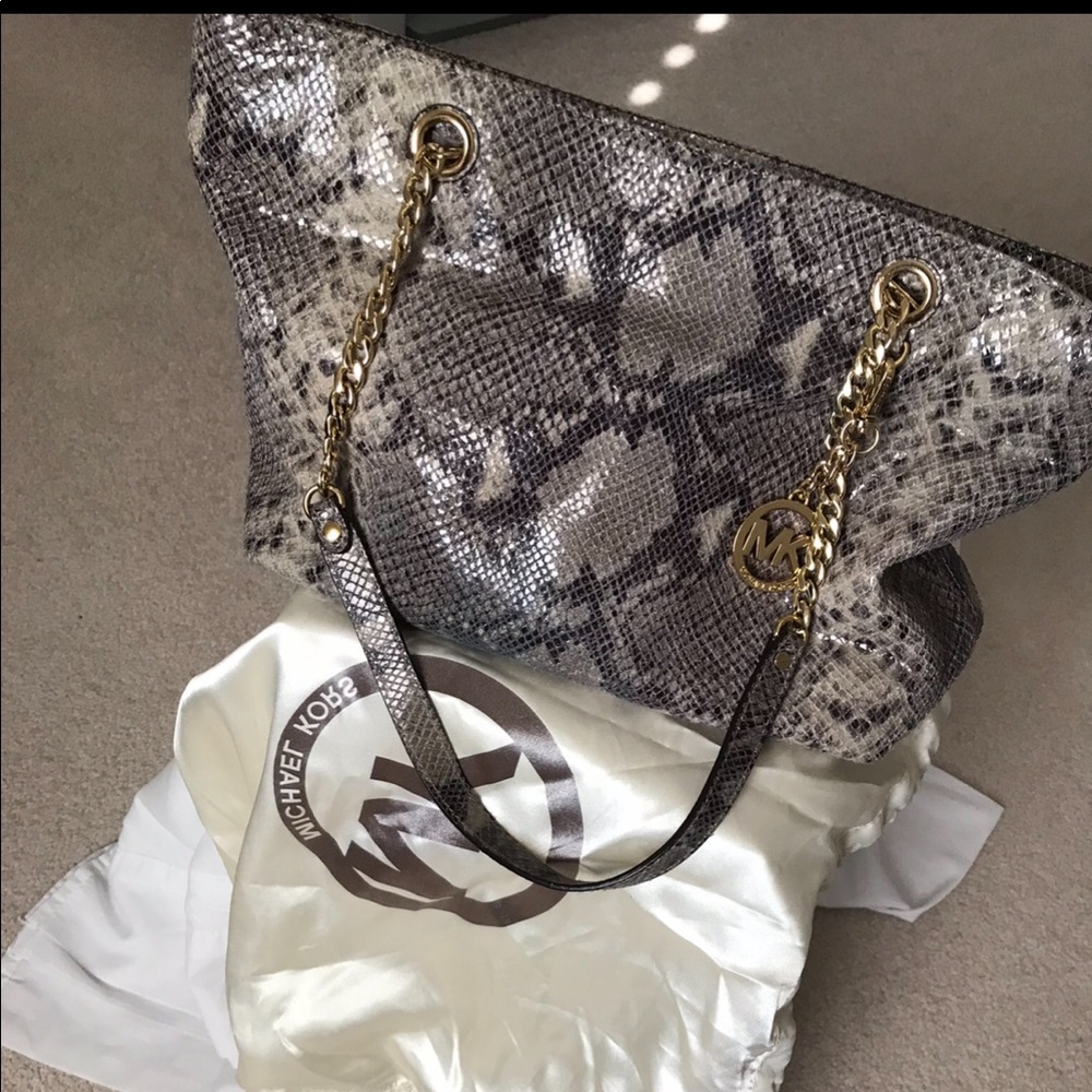 Michael Kora Boa Snake Print Purse